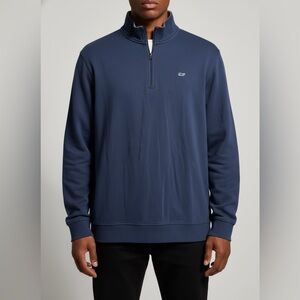 Vineyard Vines Men's Deep Blue Zip-Up Sweater